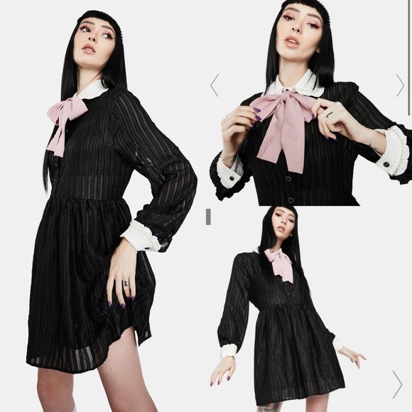 Sister Jane Dresses & Skirts - Sister Jane black dress pink bow